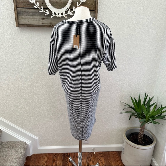 Rag & Bone The slub t-shirt dress black white striped ladies size M NWT - Picture 2 of 10